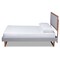 Baxton Studio Livinia Grey Upholstered and Ash Walnut Wood King Size Platform Bed 164-9418-9436 - alternate 5